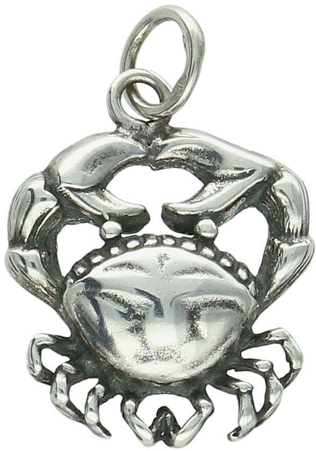 Srebrna zawieszka próba 925 w kształcie znaku zodiaku Rak, wymiary 2,0 cm x 1,7 cm, waga 1,80 g. Subtelna biżuteria z symboliką zodiaku.1.jpg